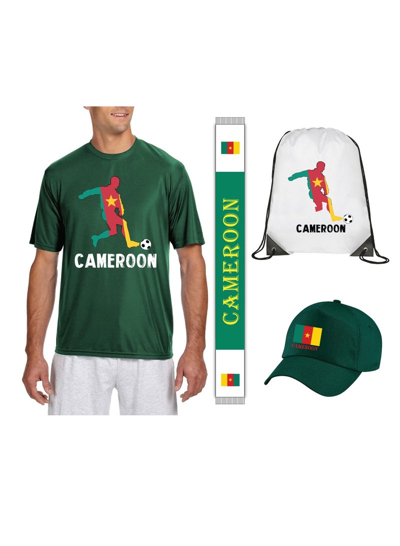 Cameroon Sports Dry Fit T-Shirt - Soccer Team Printed T-Shirts - Team Jersey T Shirts for Men and Women - Combo Pack  - Image 1