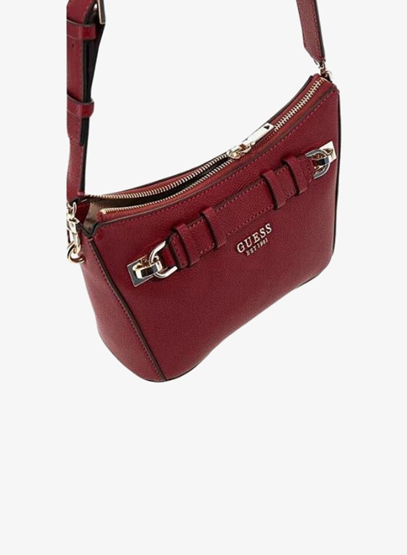 GUESS-GREGORIA TOP ZIP SHOULDER BAG-REDS-Q4-JJ26 - Image 4