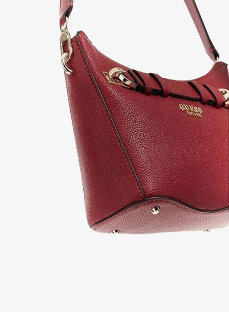 GUESS-GREGORIA TOP ZIP SHOULDER BAG-REDS-Q4-JJ26 - Image 3