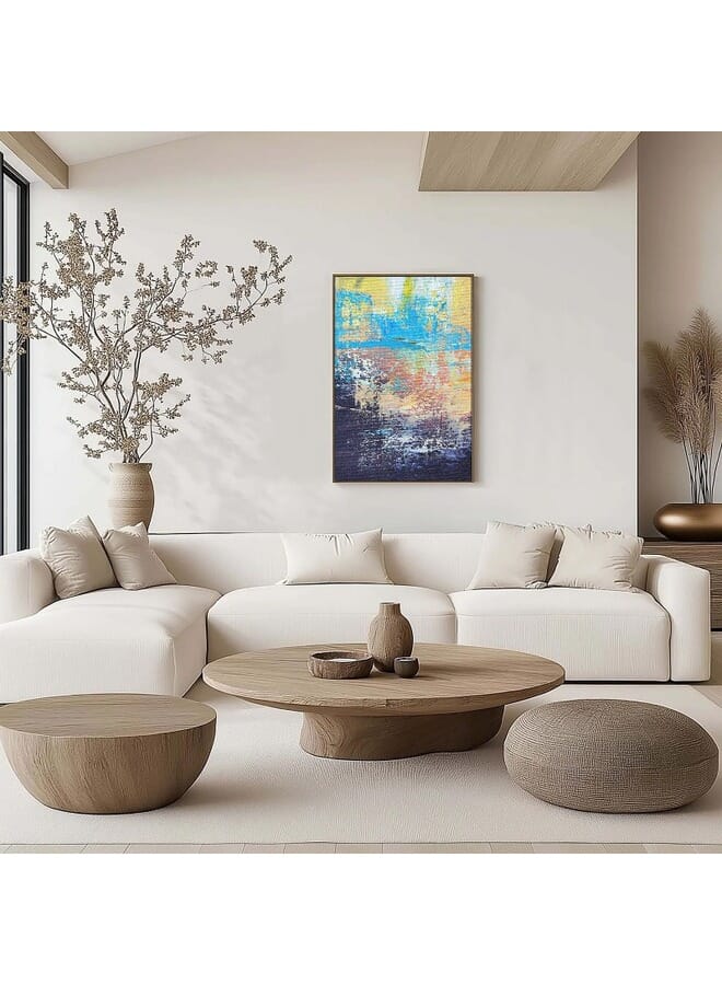 Home Gallery Abstract Mix Color Canvas Framed Wall Art - Image 2