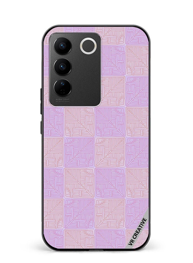 VR CREATIVE Protective Case Cover For Vivo V27e Beige And Purple Shades Design Multicolour - Image 1