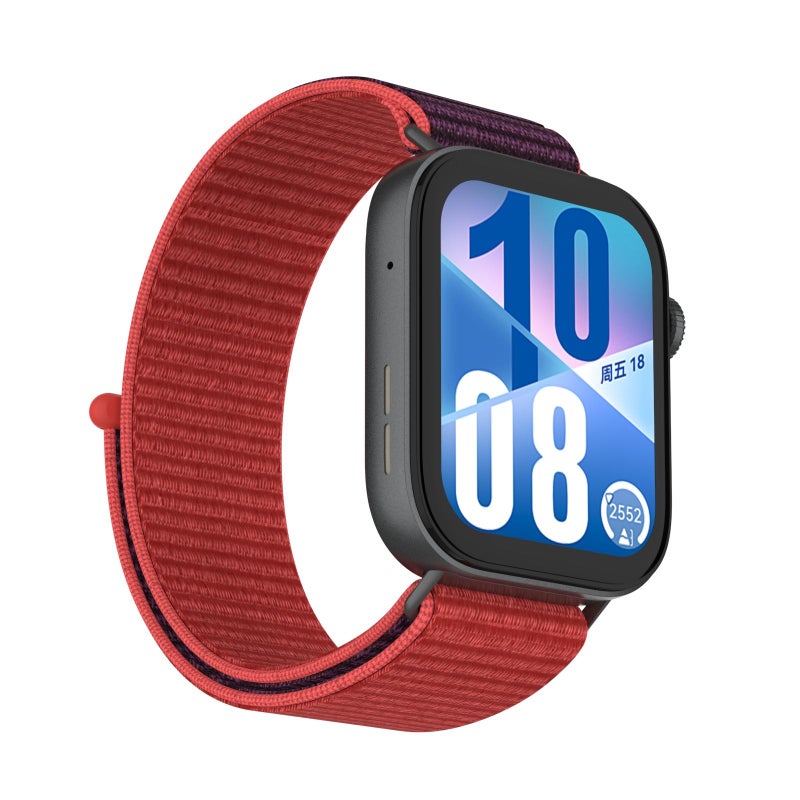 إيروريكس سوار ساعة هواوي واتش فيت 4 برو من النايلون مزود بخطاف وحلقة (أحمر أرجواني) - Image 1