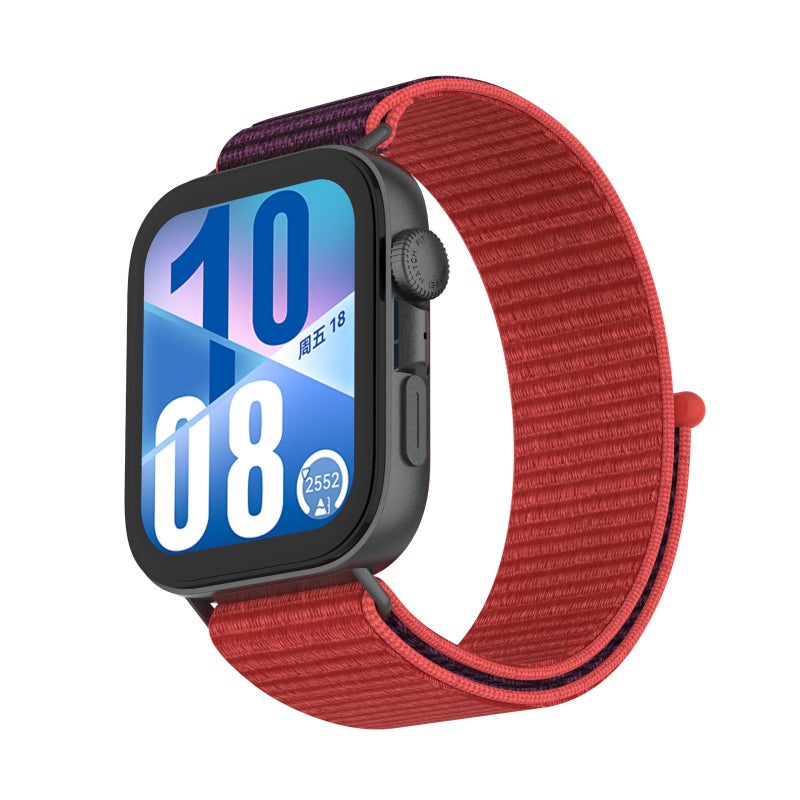 إيروريكس سوار ساعة هواوي واتش فيت 4 برو من النايلون مزود بخطاف وحلقة (أحمر أرجواني) - Image 2