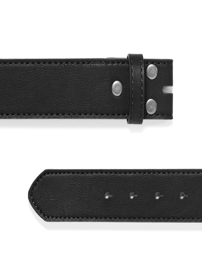 BC Belts حزام جلدي من بي سي بيلتس بنقشة عتيقة ممزقة، عرضه 1.5 بوصة، مزود بأزرار كبس (أسود - مقاس متوسط) - Image 5