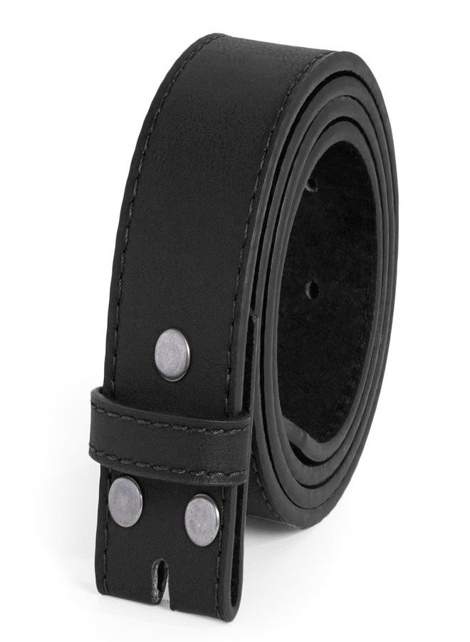 BC Belts حزام جلدي من بي سي بيلتس بنقشة عتيقة ممزقة، عرضه 1.5 بوصة، مزود بأزرار كبس (أسود - مقاس متوسط) - Image 1
