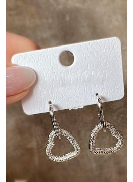 Bahels Silver Trend Heart Dangle Earring Set 
