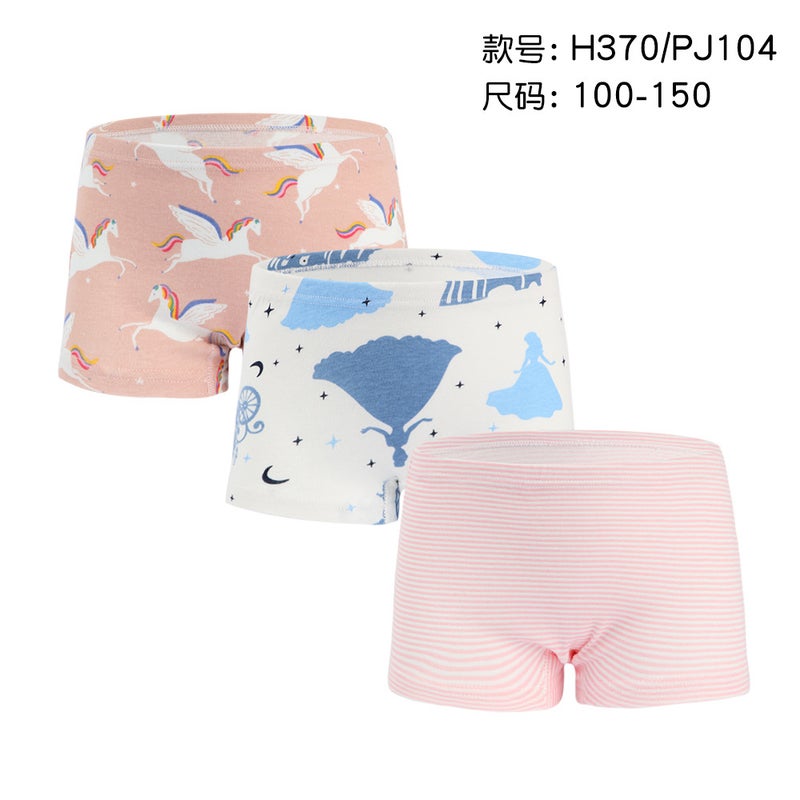 Girls 100% Cotton Cartoon Print Boyshorts