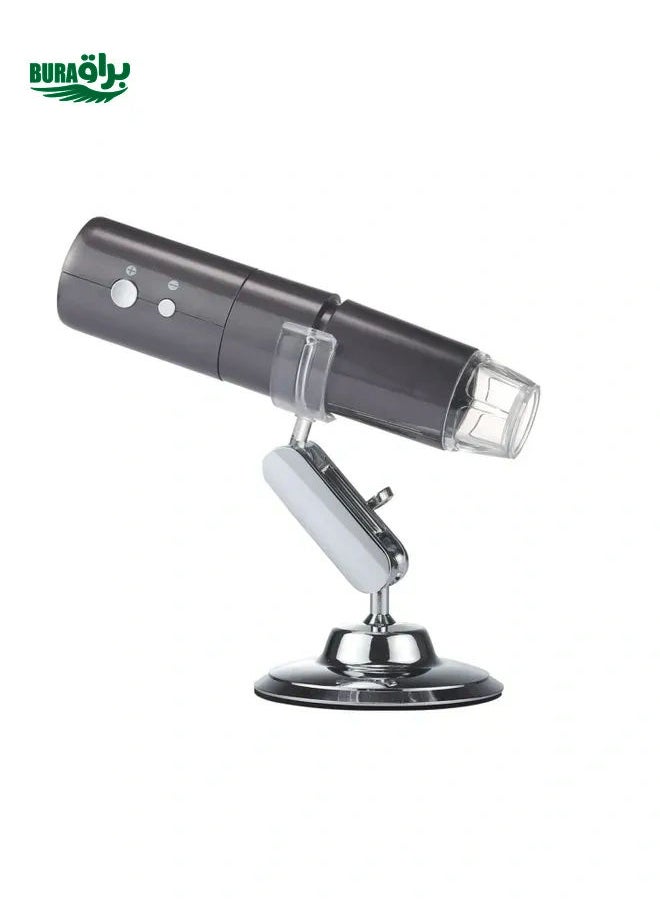 Generic - 50X~1000X Magnifier HD Image Sensor 1920x1080P USB WiFi Digital Microscope with 8 LED & Professional Stand (Grey) - Image 1