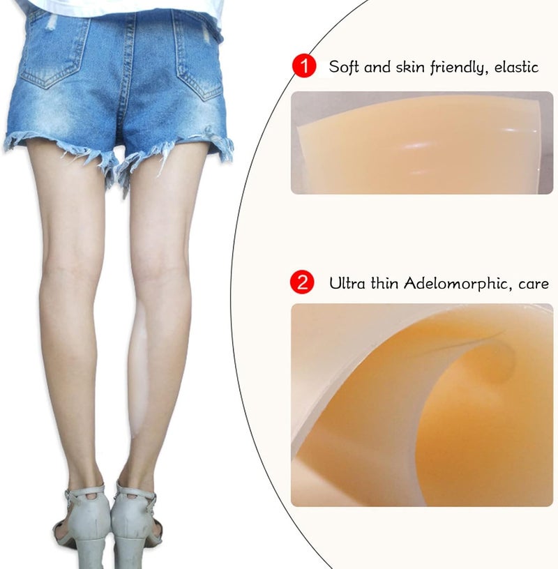 woobles 1 Pair Silicone Self Adhesive Calf Pads, Soft Breathable Women Leg Corrector Adhesive Pads (Skin Color) - Image 2