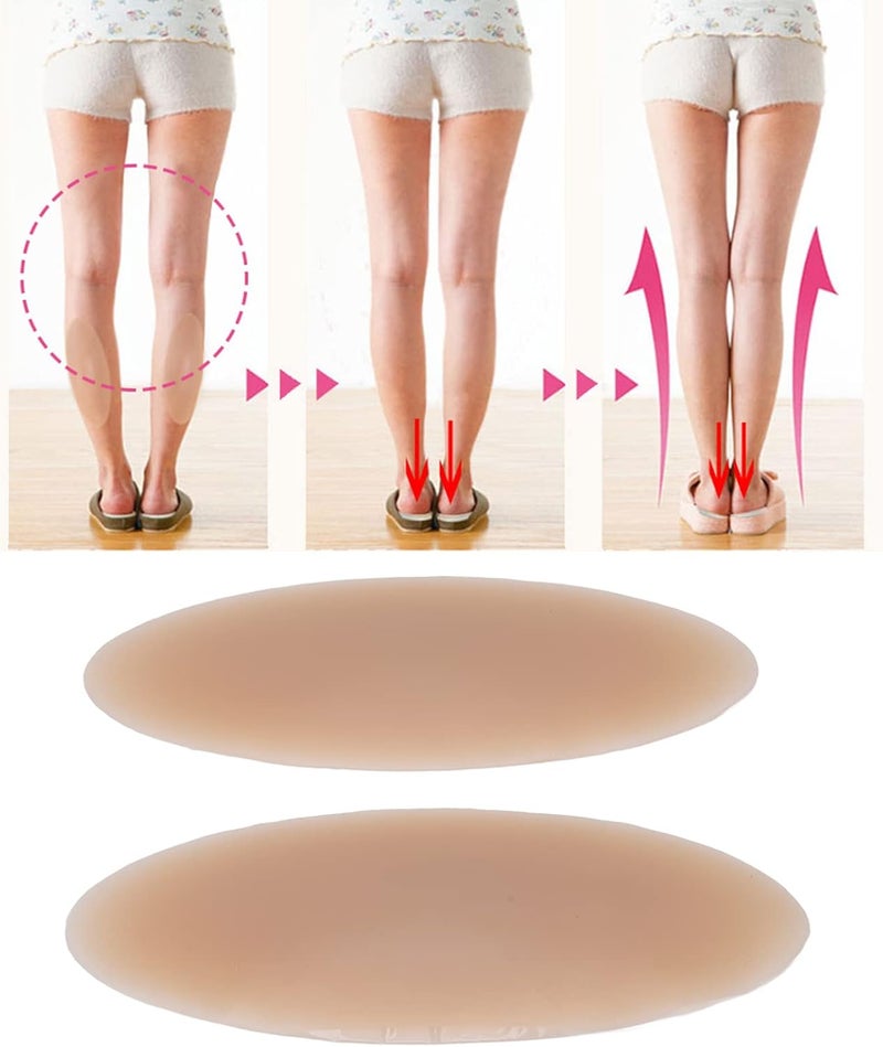 woobles 1 Pair Silicone Self Adhesive Calf Pads, Soft Breathable Women Leg Corrector Adhesive Pads (Skin Color) - Image 5