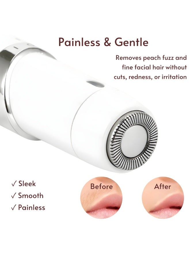 VIO Womens Flawless Facial Hair Remover Eyebrow Trimmer Painless Precision Electric Razor for Face Rechargeable Lipstick Style Trimmer with LED Light for Lips Nose Chin Facial Hair Dermaplaning Tool Painless Precision Lipstick Style Razor Shaver Portable USB Rechargeable Gentle Hair Removal Device for Travel Gift for Women - Image 2