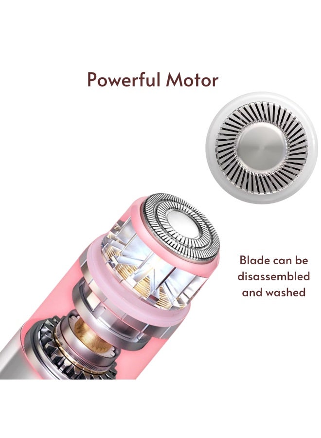 VIO Womens Flawless Facial Hair Remover Eyebrow Trimmer Painless Precision Electric Razor for Face Rechargeable Lipstick Style Trimmer with LED Light for Lips Nose Chin Facial Hair Dermaplaning Tool Painless Precision Lipstick Style Razor Shaver Portable USB Rechargeable Gentle Hair Removal Device for Travel Gift for Women - Image 4