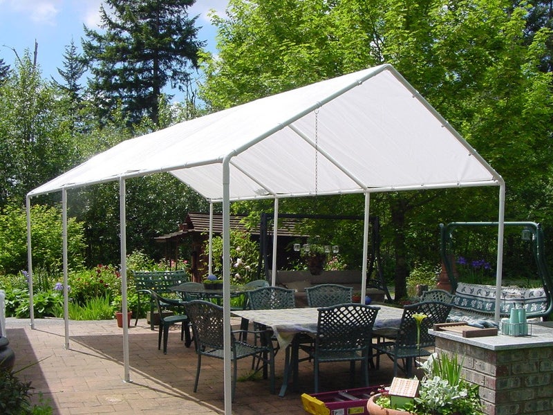 Dry Top 312201 31220 12X20 HD WHT Poly TARP(14X14 Weave), Feet, White - Image 2