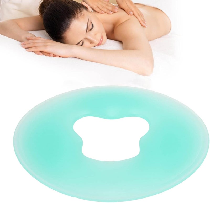 klarako Silicone Pillow, Soft Comfortable Skin Friendly Round Massage Face Pillow Skin Care Headrest Silicone Face Cushion for Beauty Salon (Blue) - Image 5