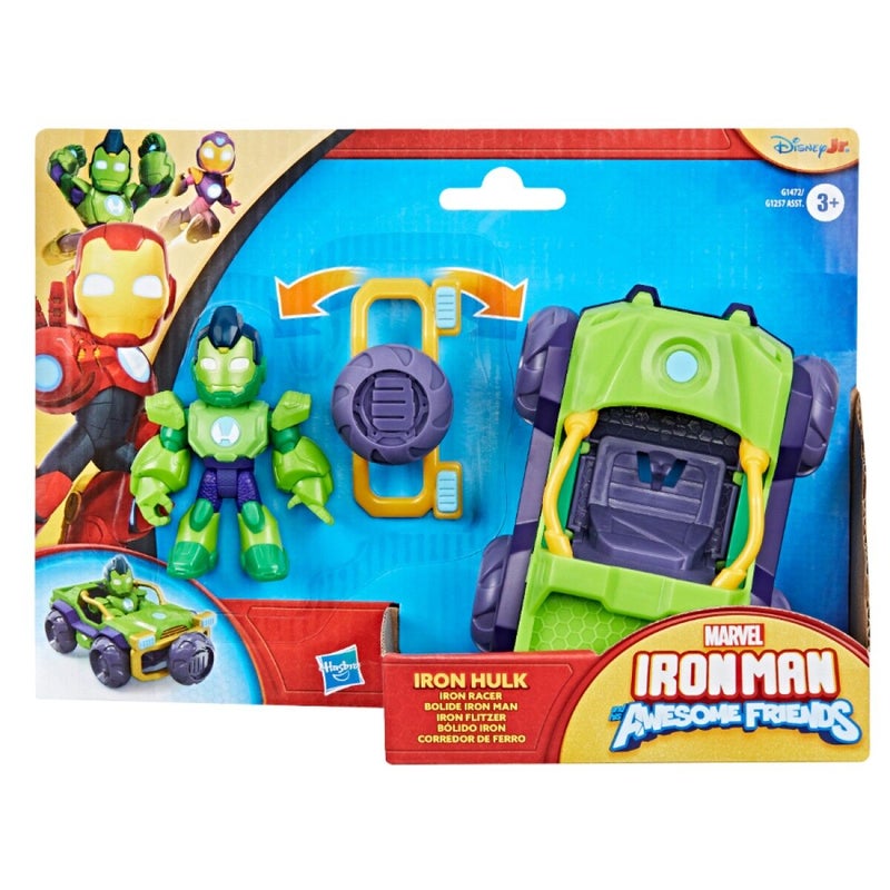 Marvel Iron Man and His Awesome Friends Iron Hulk Iron Racer Playset (10 cm) - Image 1