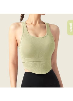 Breathable Yoga Tank Top with Built-in Bra Fruit Green