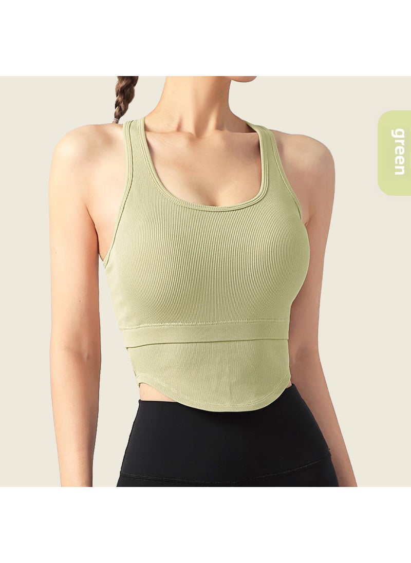 Generic - Breathable Yoga Tank Top with Built-in Bra Fruit Green - Image 1