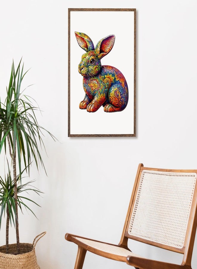 Foyucool Wooden Puzzles for Adults, Unique Puzzles for Adults, Irregular Animal Shaped Wooden Jigsaw Puzzles, Creative Birthday Gift, 11.8 x 9.1 inch, Rabbit - Image 5