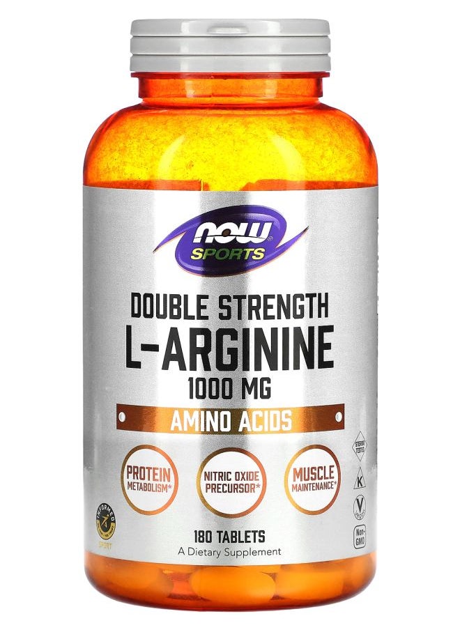 now - Sports Double Strength L-Arginine 1000 mg 180 Tablets - Image 1