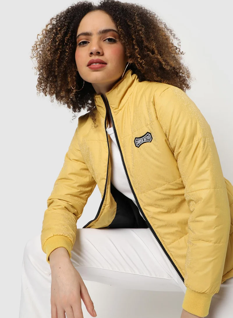 كامبوس سوترا جاكيت نسائي مبطن بالزبدة الأصفر المرقط