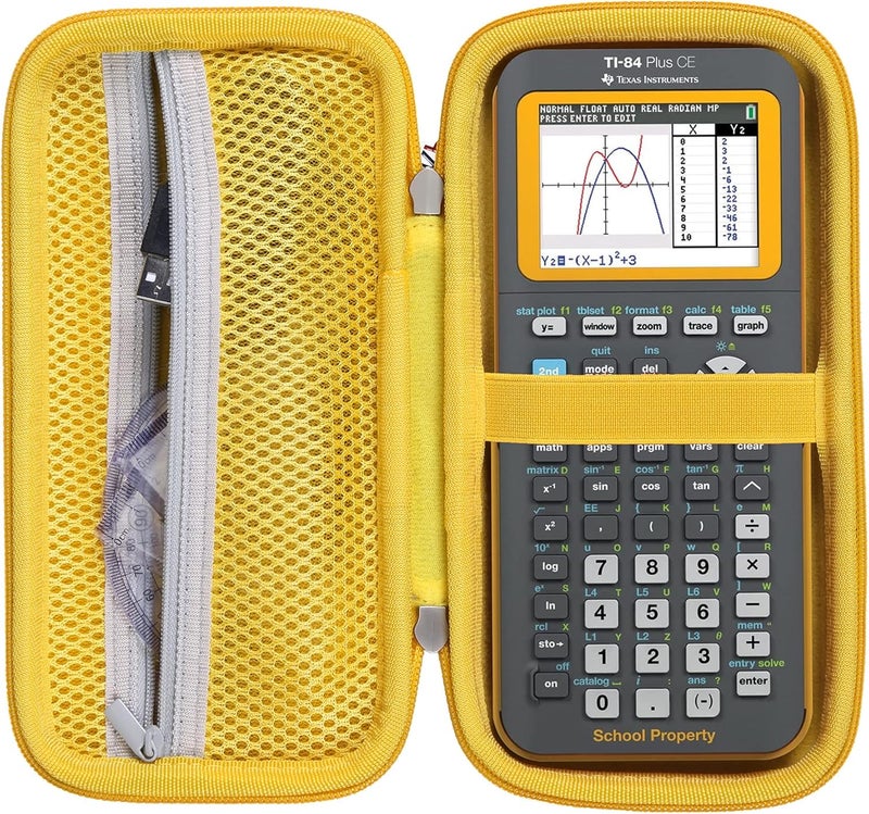 Khanka Stroage Case for Texas Instruments TI - 84 Python/TI-83 Plus/TI-84 Plus/TI-84 Plus CE Color Graphing Calculator, Case Only(Black, Orange) - Image 1