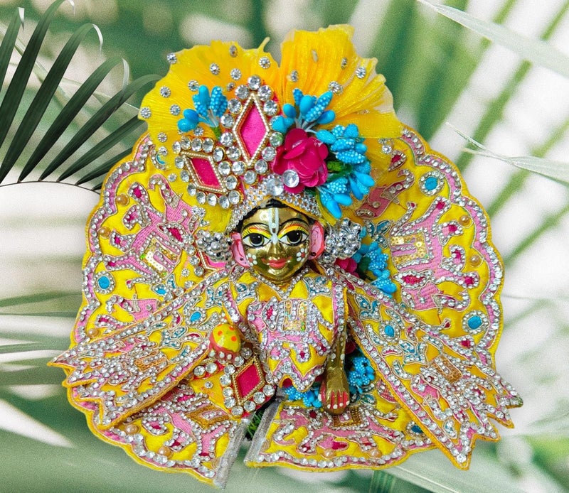 Partish Laddu Gopal Heavy Janamashtmi Dress Size 4 l Ladoo Gopal Dress l Kanha Ji Poshak Size 1 2 4 5 6 (Q) - Image 1