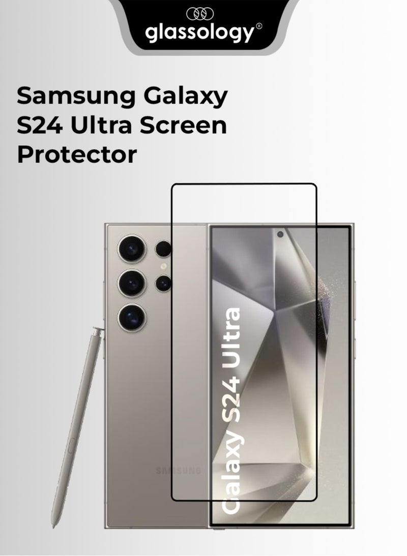 جلاسولوجي Screen Protector for Samsung Galaxy S24 Ultra, Full Coverage, 9H Tempered Glass, HD Clarity, Fingerprint ID Compatible - Image 1