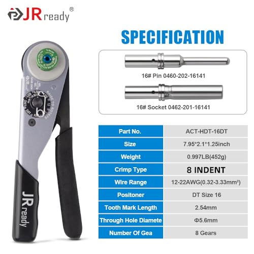 JRready DW5011 Deutsch Connector Kit - DT Connectors 2 3 4 6 Pin, Size 16# Solid Contacts16-20 AWG, Deutsch Crimp Tool, Deutsch Pin Removal Tool. Waterproof Automotive Connectors - Image 4