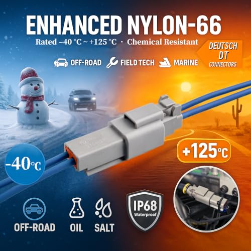 JRready DW5011 Deutsch Connector Kit - DT Connectors 2 3 4 6 Pin, Size 16# Solid Contacts16-20 AWG, Deutsch Crimp Tool, Deutsch Pin Removal Tool. Waterproof Automotive Connectors - Image 2