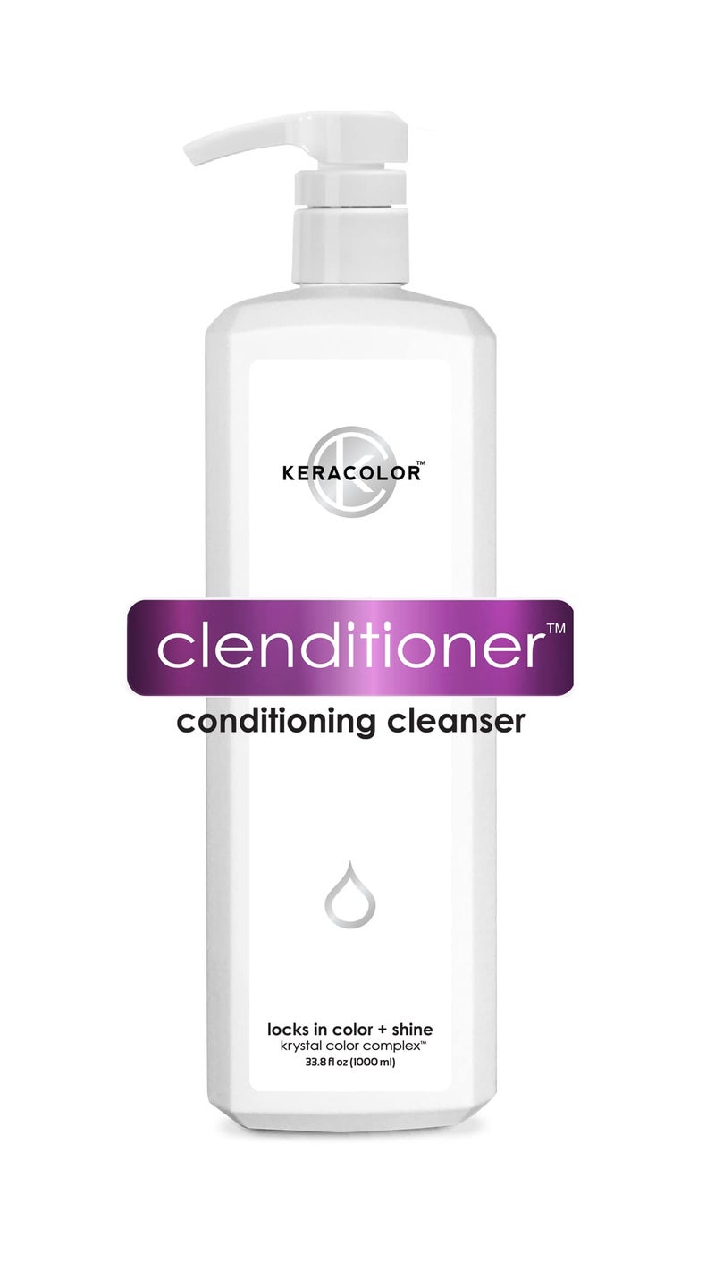 KERACOLOR Clenditioner Cleansing Conditioner Color Safe Prevents Fade - Replaces Your Shampoo, Keratin Infused, 33.8 Fl Oz - Image 1