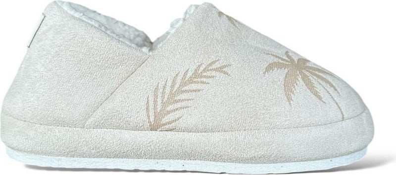 Liger Ultra Light Palm Patterned Wool Home Shoes Women's Slippers White - Image 1