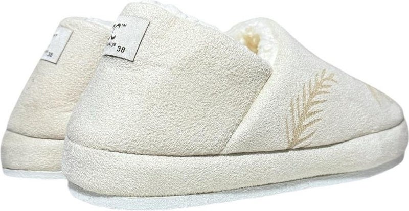 Liger Ultra Light Palm Patterned Wool Home Shoes Women's Slippers White - Image 4