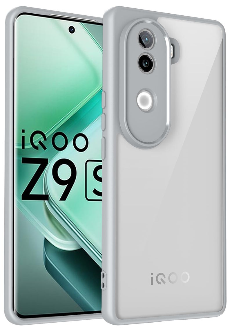 Kapa Hawkeye Clear Back Cover for Vivo V40E / iQOO Z9S | Camera Lens Protector Shockproof Slim Clear Case Cover (Grey Sides) - Image 1