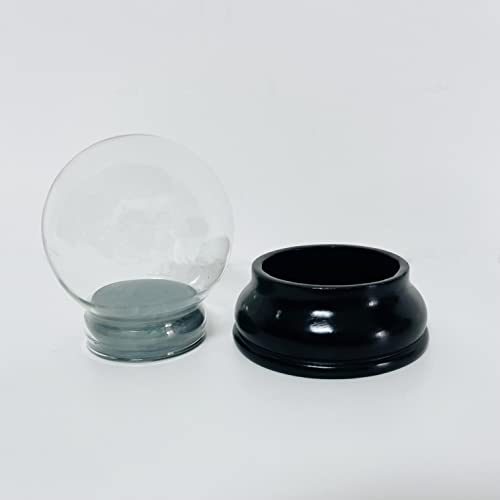 GECKODODO Clear DIY Empty Snow Globe kit Glass Water Globe Jar with Resin Base (65MM) - Image 3