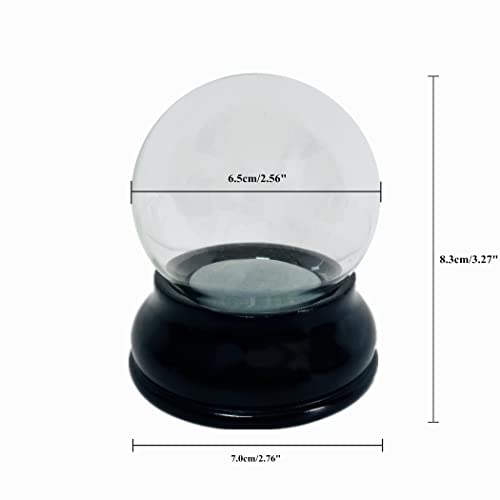 GECKODODO Clear DIY Empty Snow Globe kit Glass Water Globe Jar with Resin Base (65MM) - Image 2