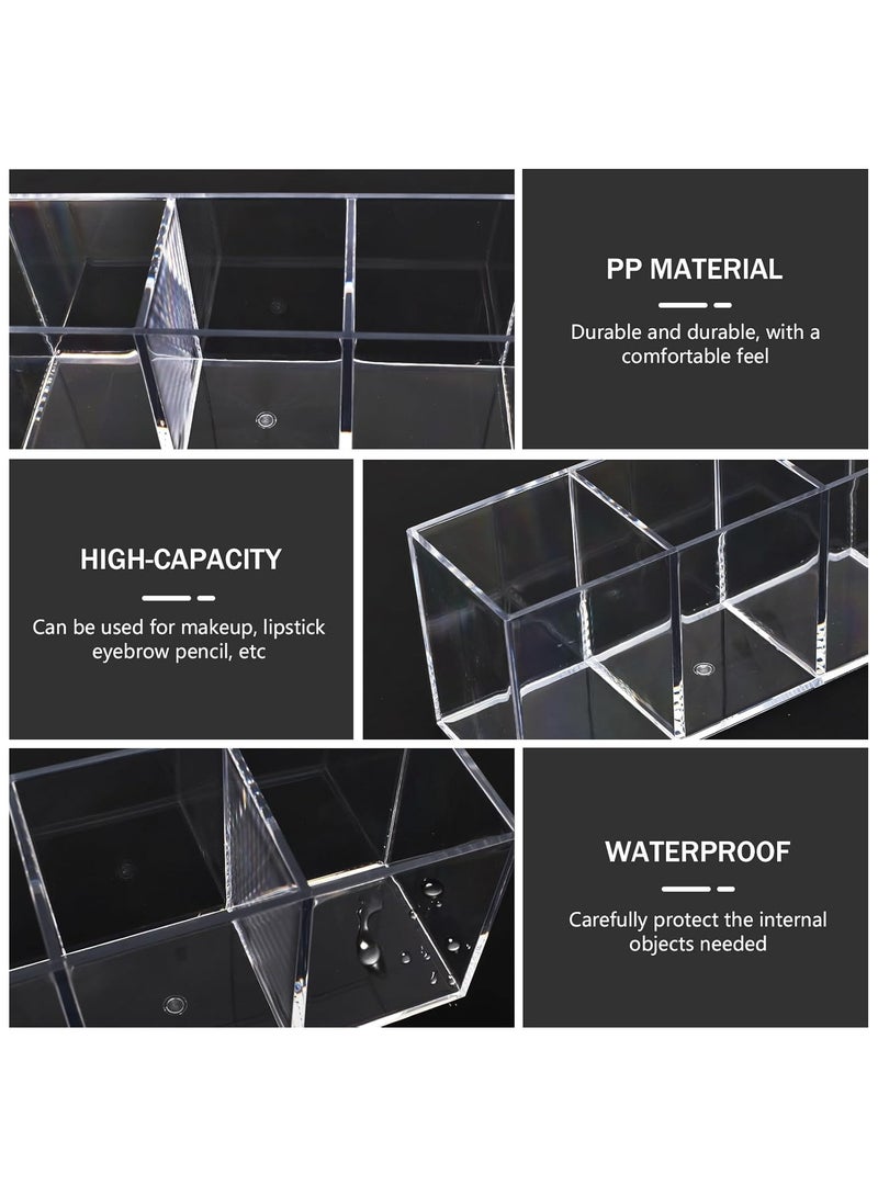 TPGP Makeup Brush Holder – Clear Acrylic Makeup Organizer with 3 Compartments, Cosmetic Storage Container for Brushes, Eyeliner, Lipstick, and Makeup Essentials - Image 3