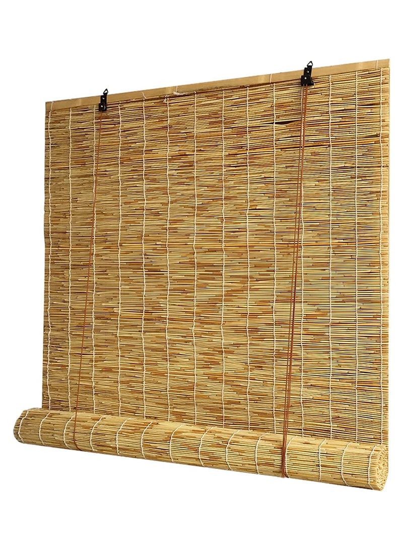 LINGWEI Bamboo Roller Blinds Vintage Bamboo Roll Up Window Blind Indoor Outdoor Roman Window Shades Roll  - Image 5