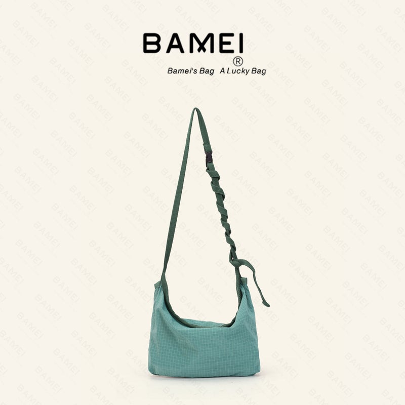 Bamei Women's Korean Style Waffle Pleated Lightweight Shoulder Bag with Adjustable Strap - Image 1