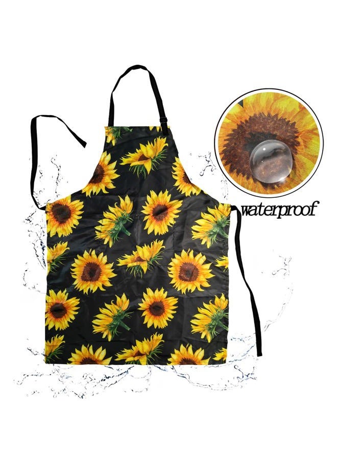 Sosolong Adjustable Waterproof Apron Bib Apron with 2 Pockets Cooking Kitchen Aprons for Women Men Chef, Adult Gifts…, Sunflowers, 27.5"*35.4" - Image 5