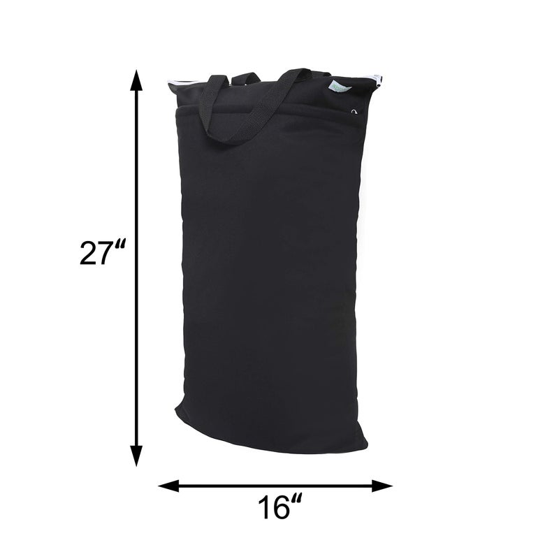 wegreeco Large Reusable Hanging Wet Dry Cloth Diaper Bag (Black) - Image 2