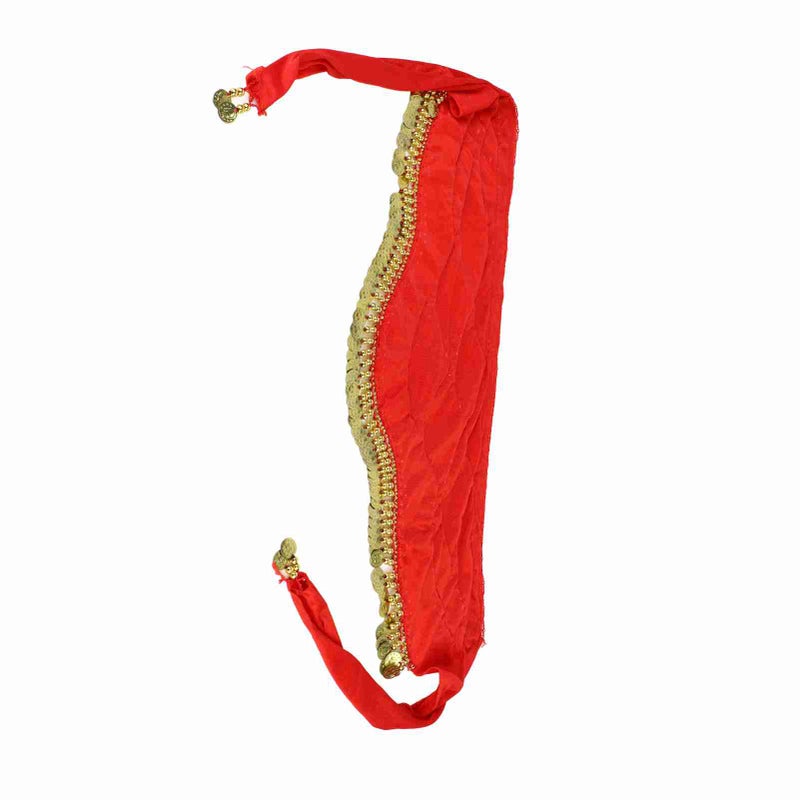 Belly Dancing Hip Scarf Wrap Skirt Bellydance Waist Belt with Artificial Coin Tassel Red - Image 3
