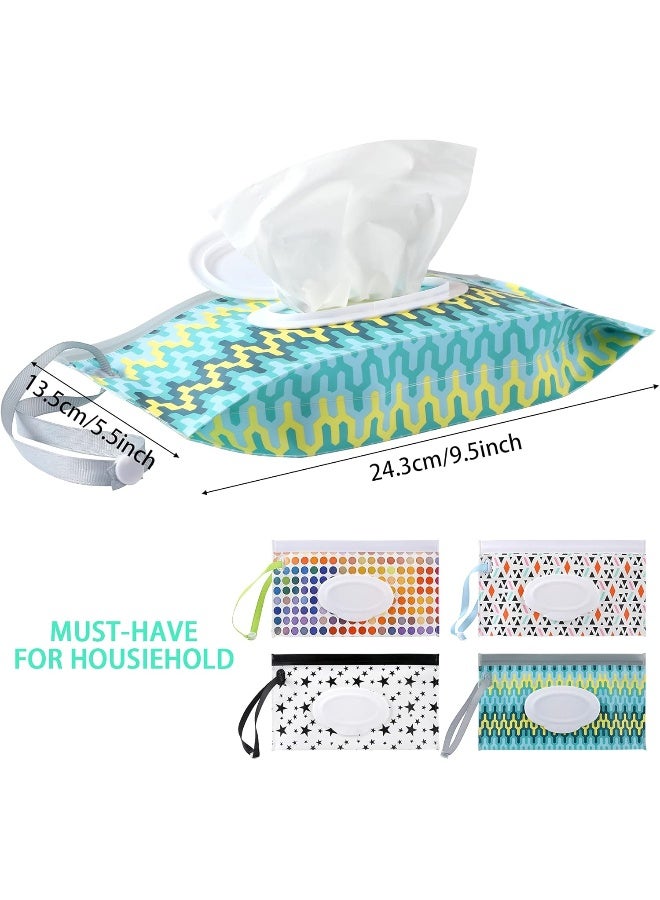 FEBSNOW 4 Pack Baby Wipe Dispenser, Portable Wet Wipe Holder Container, Reusable Wipes Dispenser Cases, Lightweight Travel Wet Wipe Pouch - Image 2