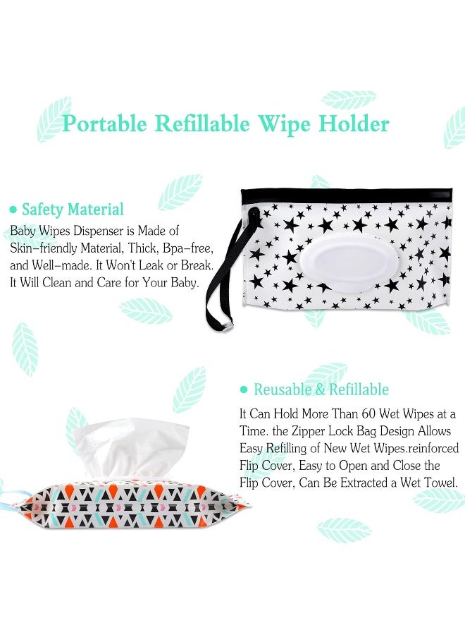 FEBSNOW 4 Pack Baby Wipe Dispenser, Portable Wet Wipe Holder Container, Reusable Wipes Dispenser Cases, Lightweight Travel Wet Wipe Pouch - Image 5