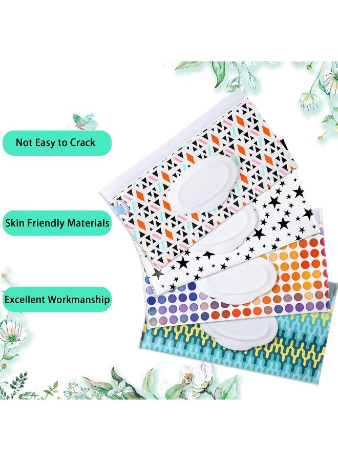 FEBSNOW 4 Pack Baby Wipe Dispenser, Portable Wet Wipe Holder Container, Reusable Wipes Dispenser Cases, Lightweight Travel Wet Wipe Pouch - Image 4
