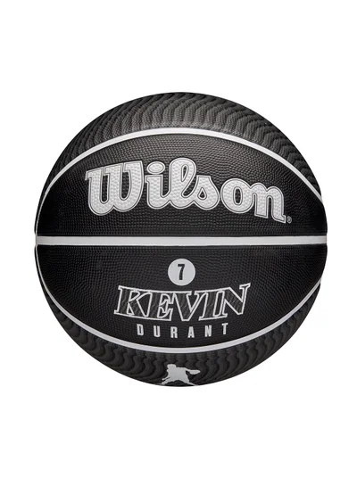 Wilson NBA Player Icon Outdoor Basketball - Durant - Size 7 for +12 years old and Adults - Black/White