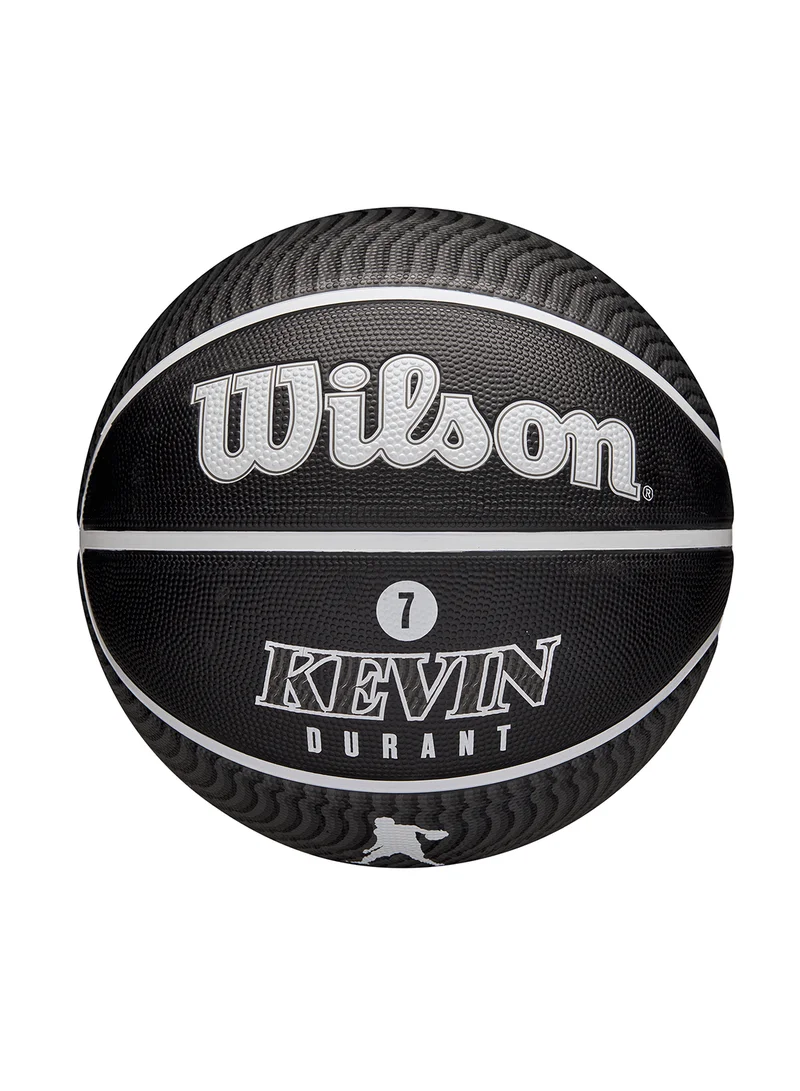 Wilson NBA Player Icon Outdoor Basketball - Durant - Size 7 for +12 years old and Adults - Black/White