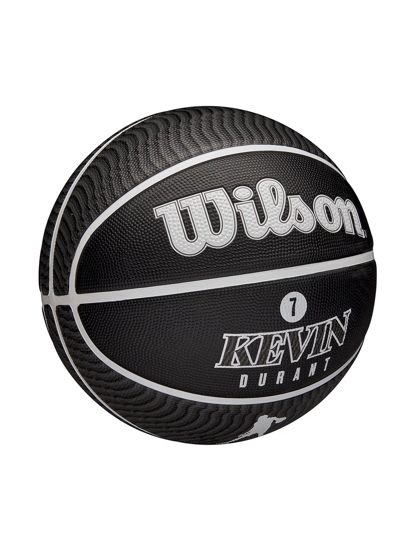Wilson NBA Player Icon Outdoor Basketball - Durant - Size 7 for +12 years old and Adults - Black/White