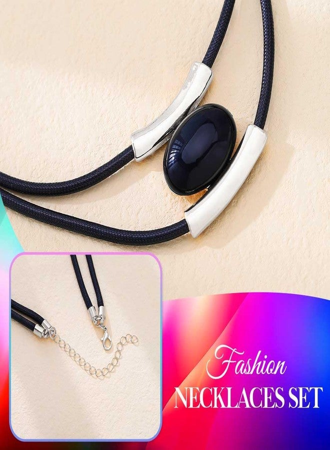 CLOACE Necklace Set Boho Double-Layer Pendant Necklace Bracelet Sets Vintage Fashion Jewelry for Women (Silver) - Image 5