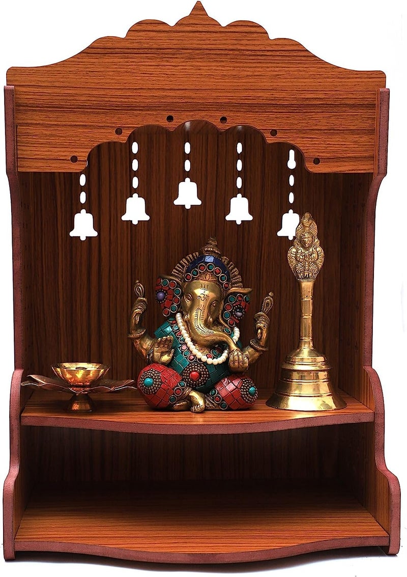 CrazyInk Wooden Wall Hanging Attractive Design Temple for Home and Office Pooja Stand for Home Foldable Temple for Home and Office