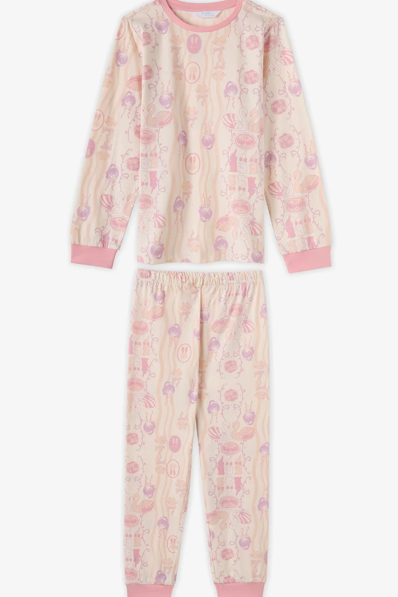 Penti PENTI Girls' Starlit Friends Cotton Long Sleeve Pajama Set